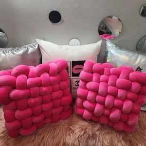 Pink Square Knot Pillows (New without Tags)